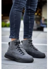 Ba0321 Gizli Bağcıklı Erkek Yüksek Taban Füme Spor Erkek Bot