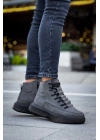 Ba0321 Gizli Bağcıklı Erkek Yüksek Taban Füme Spor Erkek Bot