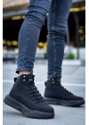 Ba0321 Gizli Bağcıklı Erkek Yüksek Taban Siyah Spor Erkek Bot