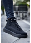 Ba0321 Gizli Bağcıklı Erkek Yüksek Taban Siyah Spor Erkek Bot