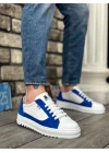 Ba0323 Boa Kalın Tırtık Yüksek Taban Beyaz Mavi Bağcıklı Spor Erkek Ayakkabı Erkek Günlük Ayakkabı