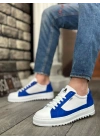 Ba0323 Boa Kalın Tırtık Yüksek Taban Beyaz Mavi Bağcıklı Spor Erkek Ayakkabı Erkek Günlük Ayakkabı