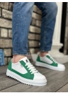 Ba0323 Boa Kalın Tırtık Yüksek Taban Beyaz Yeşil Bağcıklı Spor Erkek Ayakkabı Erkek Günlük Ayakkabı