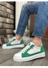 Ba0323 Boa Kalın Tırtık Yüksek Taban Beyaz Yeşil Bağcıklı Spor Erkek Ayakkabı Erkek Günlük Ayakkabı