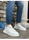 Ba0331 Bağcıklı Erkek Yüksek Taban Beyaz Cilt Erkek Spor Ayakkabı