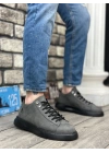 Ba0331 Bağcıklı Erkek Yüksek Taban Füme Cilt Erkek Spor Ayakkabı