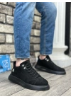 Ba0331 Bağcıklı Erkek Yüksek Taban Siyah Süet Siyah Taban Erkek Spor Ayakkabı
