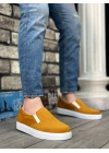 Ba0339 Bağcıksız Kadife Hardal Beyaz Taban Günlük Erkek Ayakkabı Erkek Günlük Ayakkabı