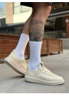 BA0375 Özel Örme Triko Tarz Krem Renk Spor Ayakkabı