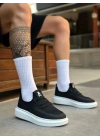 BA0375 Özel Örme Triko Tarz Siyah Renk Spor Ayakkabı