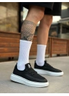 BA0375 Özel Örme Triko Tarz Siyah Renk Spor Ayakkabı