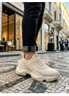 BA0402 Bağcıksız Rahat Yüksek Taban Krem Süet Erkek Spor Ayakkabı