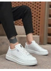 Ba0423 Boa Kalın Yüksek Taban Beyaz Bağcıklı Spor Erkek Ayakkabı Erkek Günlük Ayakkabı
