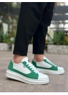 Ba0423 Boa Kalın Yüksek Taban Beyaz Yeşil Bağcıklı Spor Erkek Ayakkabı Erkek Günlük Ayakkabı