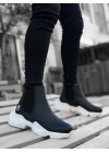 Ba0444 Bağcıksız Rahat Yüksek Taban Siyah Beyaz Taban Erkek Spor Yarım Bilek Erkek Bot