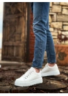Ba0505 Çengel Bağcıklı Beyaz Renk Yüksek Tabanlı Erkek Günlük Ayakkabı