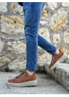 Ba0505 Çengel Bağcıklı Taba Renk Yüksek Tabanlı Erkek Günlük Ayakkabı