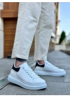 Ba0547 Boa Kalın Yüksek Taban Beyaz Siyah Bağcıklı Spor Erkek Ayakkabı Erkek Günlük Ayakkabı