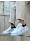 Ba0547 Boa Kalın Yüksek Taban Beyaz Siyah Bağcıklı Spor Erkek Ayakkabı Erkek Günlük Ayakkabı