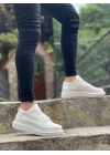 Ba0548 Boa Kalın Yüksek Taban Beyaz Bağcıklı Spor Erkek Ayakkabı Erkek Günlük Ayakkabı