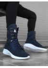 BA0600 Bağcıklı Lacivert Yüksek Taban Boksör Unisex Spor Postal Bot