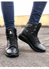 Ba0600 Bağcıklı Siyah Boksör Unisex Spor Postal Erkek Bot