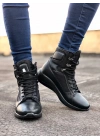 Ba0600 Bağcıklı Siyah Boksör Unisex Spor Postal Erkek Bot