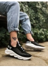 BA0602 Phantom Yüksek Taban Tarz Sneakers Siyah Beyaz Erkek Spor Ayakkabısı