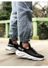 BA0602 Phantom Yüksek Taban Tarz Sneakers Siyah Beyaz Erkek Spor Ayakkabısı
