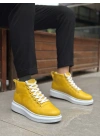 BA0713 Bağcıklı Sarı Yüksek Taban Erkek Tarz Spor Bot