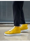 BA0713 Bağcıklı Sarı Yüksek Taban Erkek Tarz Spor Bot