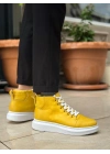 BA0713 Bağcıklı Sarı Yüksek Taban Erkek Tarz Spor Bot
