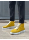 BA0713 Bağcıklı Sarı Yüksek Taban Erkek Tarz Spor Bot