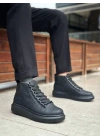 BA0713 Bağcıklı Yüksek Siyah Taban Erkek Tarz Spor Bot