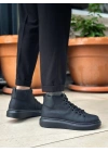 BA0713 Bağcıklı Yüksek Siyah Taban Erkek Tarz Spor Bot