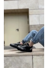 BA0802 BOA Gotik Desenli Siyah Yüksek Taban Erkek Günlük Ayakkabı