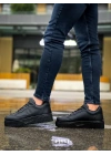Ba0802 Boa Siyah Renk Siyah Yüksek Taban Erkek Erkek Günlük Ayakkabı
