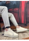 Ba0803 Boa Yüksek Taban Triko Krem Erkek Ayakkabı Erkek Günlük Ayakkabı