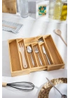Bambu Ayarlanabilir Çekmece içi Kaşıklık & Çekmece İçi Organizer  (25*35*5 / 39*35*5)