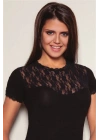 Bayan Kısa Kol Dantelli Elastane 8015
