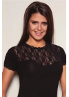 Bayan Kısa Kol Dantelli Elastane 8015