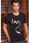 Berrak Erkek Love Baskılı T Shirt 1037