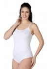 BEYAZ MI Emay 1415 Modal Cotton Çıtçıtlı İnce Askılı Body