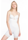 BEYAZ MI Emay 2027 Yüksek Bel Dantelli Paçalı Korse