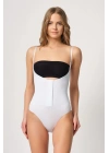 BEYAZ MI Emay 2043 Göğsü Açık Agraflı Body Korse