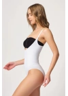 BEYAZ MI Emay 2043 Göğsü Açık Agraflı Body Korse