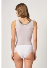 BEYAZ MI Emay 2938 Sırtı Tül Karyokalı Destekli Atlet Korse