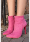 Blan Fuşya Süet Topuklu Kadın Bot
