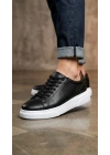 BLF-010 Erkek Sneaker Günlük Casual Spor Ayakkabı Siyah Beyaz Taban