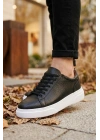 BLF-010 Erkek Sneaker Günlük Casual Spor Ayakkabı Siyah Beyaz Taban
